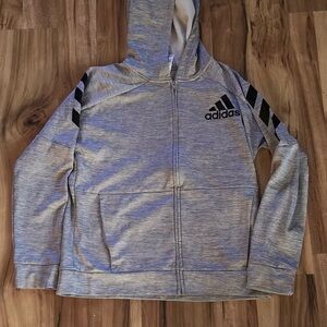 Adidas Kids Gray Full-Zip Hoodie